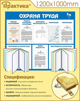 С96 Стенд охрана труда (с двумя перекидными системами) (1250х1000 мм, пластик ПВХ 3 мм, алюминиевый багет золотого цвета) - Стенды - Стенды по охране труда - Магазин охраны труда и техники безопасности stroiplakat.ru